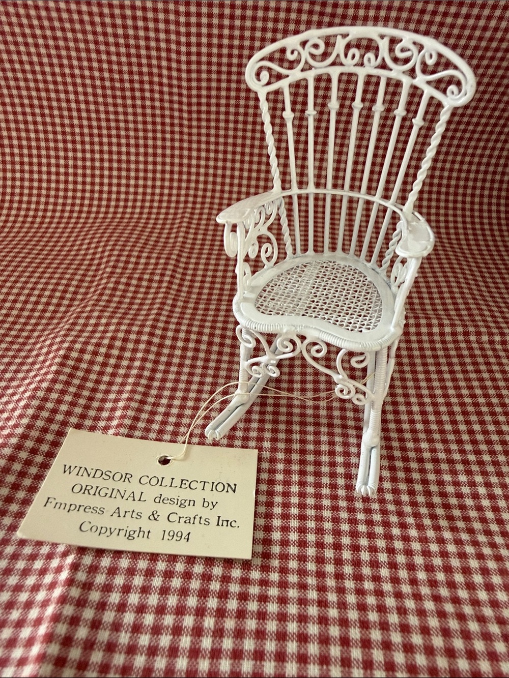 Windsor Collection White Miniature Wrought Iron Chair Empress Art